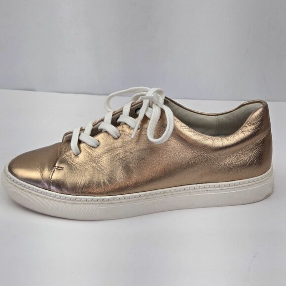 Johnston & Murphy Metallic Rose Gold Leather Sneakers Size 9 - Picture 1 of 14